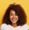 Happy Curly Haired Girl Makes Thumbs Up Sign Demon